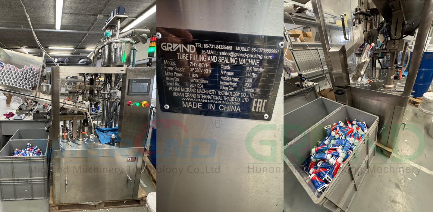 tube filling sealing machine in workshop tube filling sealing machine in workshop