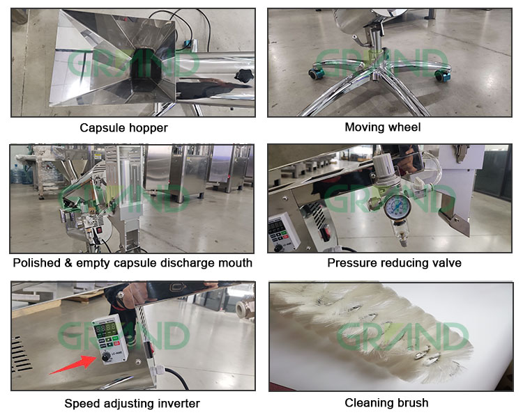 Capsule polishing machine Detail machine view