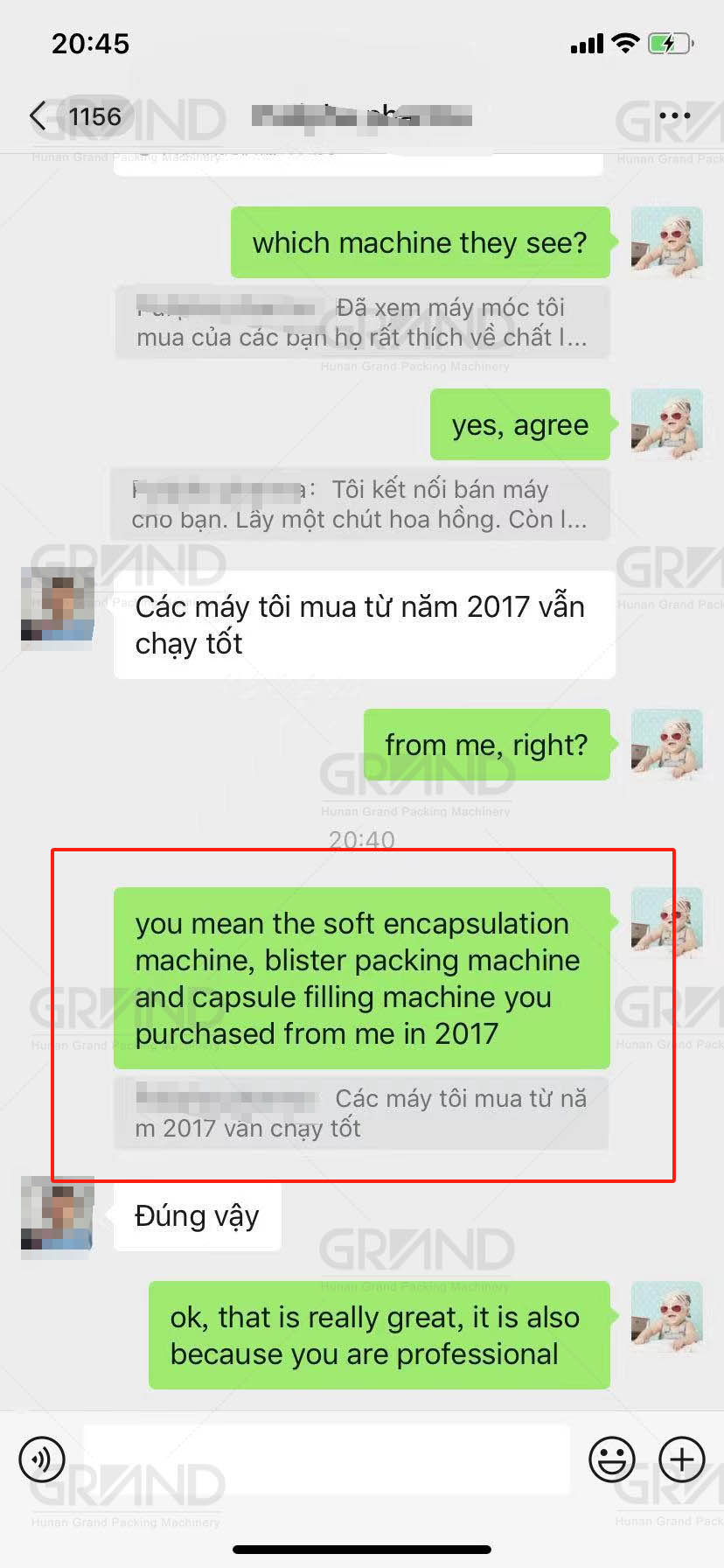 Good reviews from Vietnamese customers