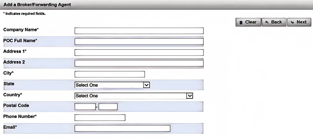 fill in the broker & freight agent inf