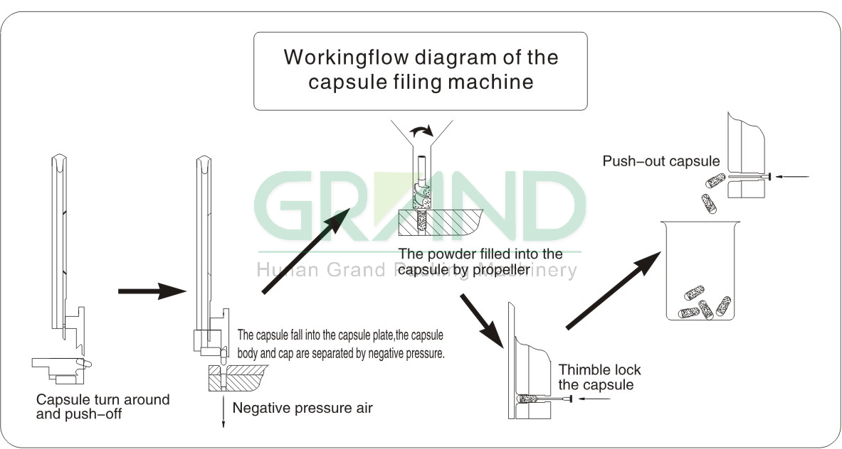workingflow diagram of the capsule filler