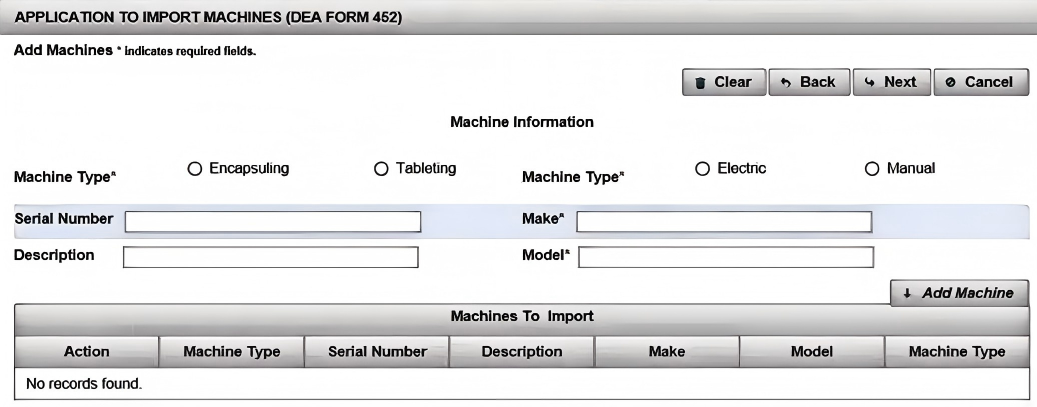 Add machine from DEA 452
